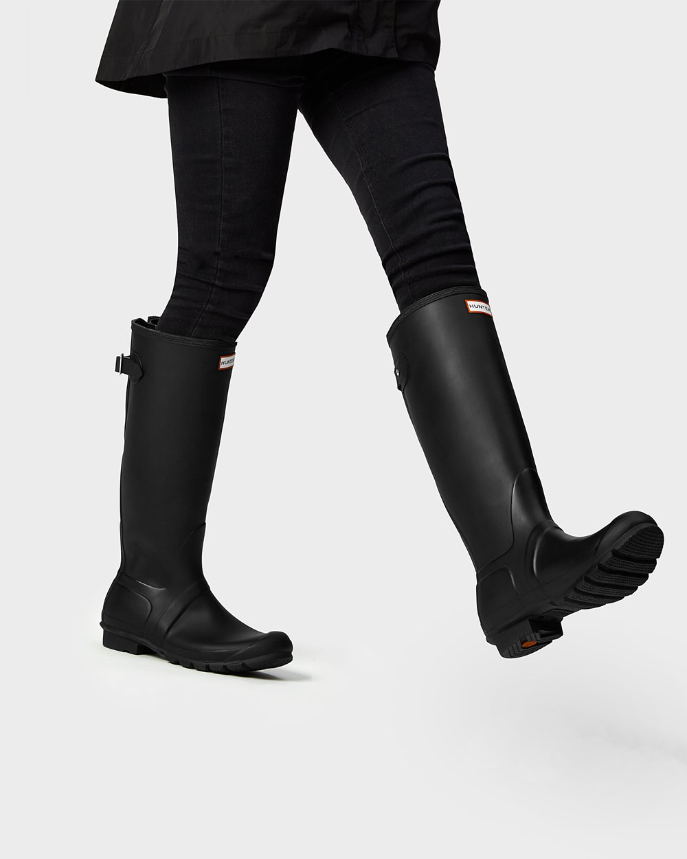 Galochas Altas Hunter Feminina Pretas - Original Back Adjustable - 65VLPDCOU
